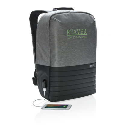Рюкзак для ноутбука Swiss Peak с RFID и защитой от карманников, пример нанесения