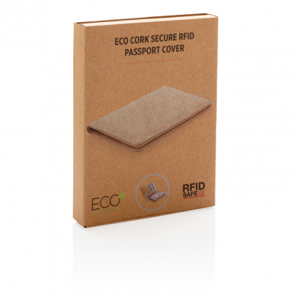 Эко-обложка для паспорта Cork с RFID защитой, упаковка