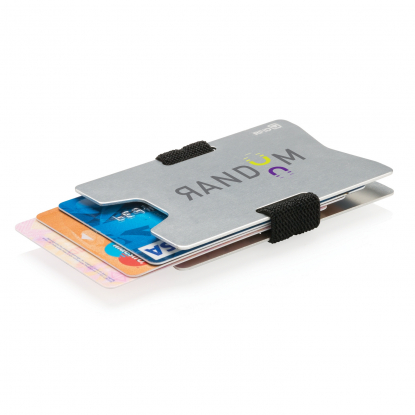 Алюминиевый чехол для карт с защитой от сканирования RFID, серебристый, с нанесением