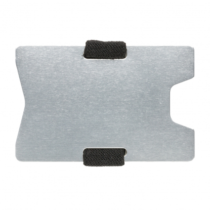 Алюминиевый чехол для карт с защитой от сканирования RFID, серебристый, с другой стороны