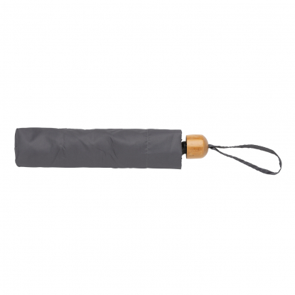 Компактный зонт Impact из RPET AWARE™ с бамбуковой ручкой, d96 см, темно-серый