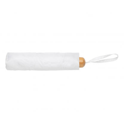 Компактный зонт Impact из RPET AWARE™ с бамбуковой ручкой, d96 см, белый 