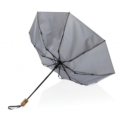 Автоматический зонт Impact из RPET AWARE™ с бамбуковой ручкой, d94 см, темно-серый