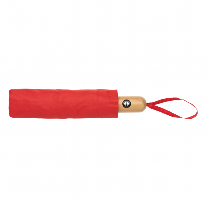Автоматический зонт Impact из RPET AWARE™ с бамбуковой ручкой, d94 см, красный