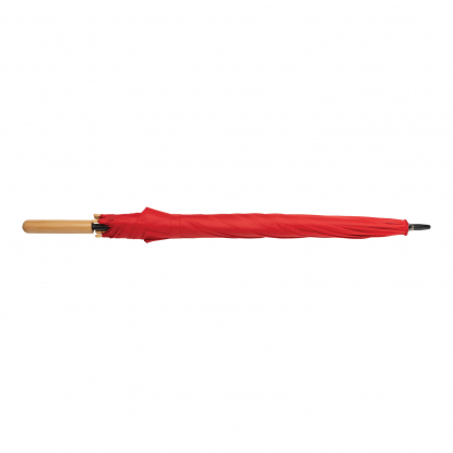 Автоматический зонт-трость с бамбуковой ручкой Impact из RPET AWARE™, d103 см, красный