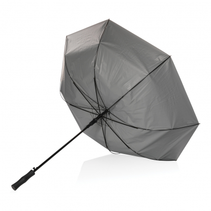 Двухцветный плотный зонт Impact из RPET AWARE™ с автоматическим открыванием, d120 см, серебристый