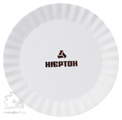 Бумажная тарелка, печать в 1 цвет, площадь до 50х50 мм