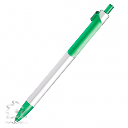 Шариковая ручка Piano BeOne серебристый корпус с зелеными вставками
