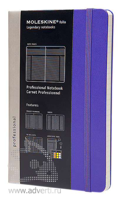 Записная книжка Professional, Large (в линейку), фиолетовая