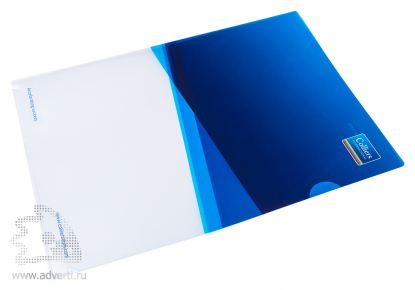 Папка уголок с полноцветной печатью, формат А4, прозрачный пластик
