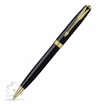 Шариковая ручка Parker Sonnet Laque Black GT, золотистая