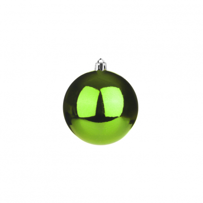 Пластиковый елочный шар, 80 мм, светло-зелёный глянцевый
