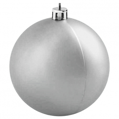 Пластиковый елочный шар, 100 мм, серебристый матовый