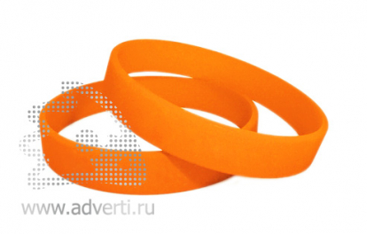 Силиконовый браслет, узкий, светло-оранжевый