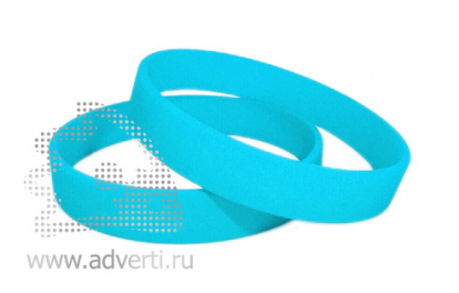 Силиконовый браслет с выпуклым / вдавленным логотипом, голубой