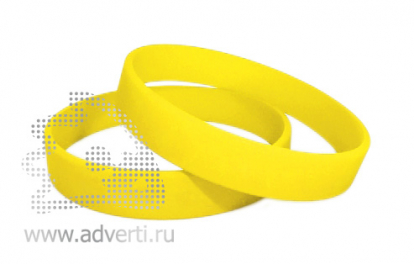 Силиконовый браслет, узкий, ярко-желтый