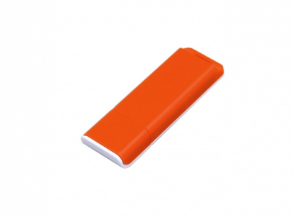 Флешка прямоугольная форма оригинальный дизайн, оранжевая