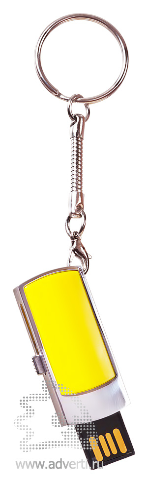USB-флешка c выдвигающимся чипом, желтая