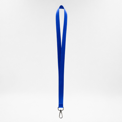 Лента для бейджа Flat, с карабином, синяя