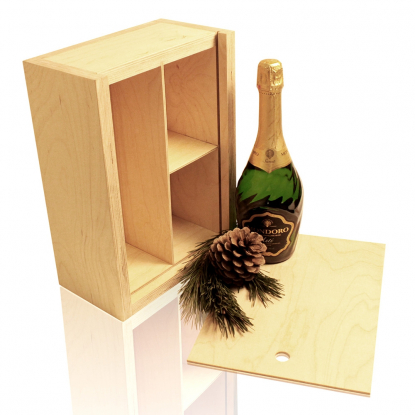 Коробка деревянная для подарков, в открытом виде (подарки не входят в стоимость упаковки)