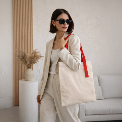 Шоппер Superbag Light, неокрашенный с красным