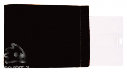 Чехол-мешочек для флешки-визитки, черная