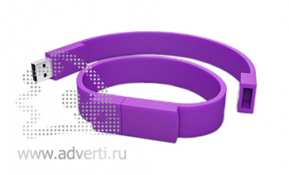 Силиконовый браслет-флешка на 16 Гб, темно-фиолетовый