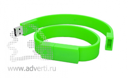 Силиконовый браслет-флешка на 16 Гб, светло-зеленый