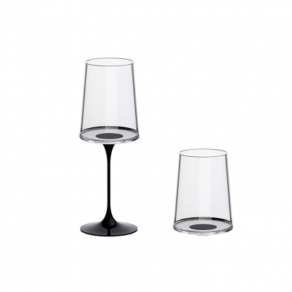 Хрустальный бокал для белого вина на магните Trebonn SplitGlass, чёрный