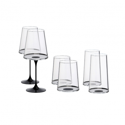 Хрустальный бокал для белого вина на магните Trebonn SplitGlass, чёрный