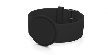 Силиконовый контрольный RFID браслет с застежкой, чёрный
