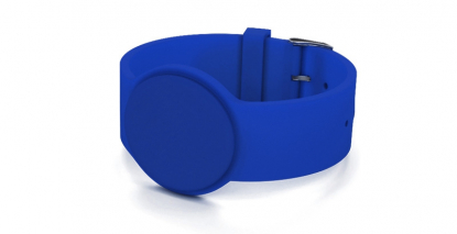 Силиконовый контрольный RFID браслет с застежкой, синий