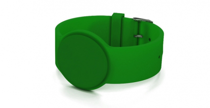 Силиконовый контрольный RFID браслет с застежкой, зелёный