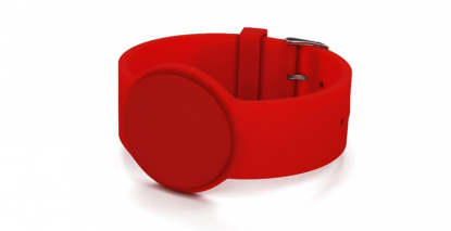 Силиконовый контрольный RFID браслет с застежкой, красный