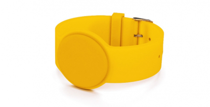 Силиконовый контрольный RFID браслет с застежкой, жёлтый