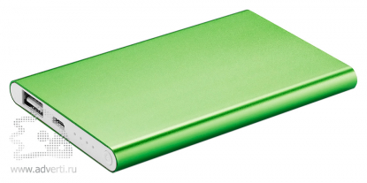 Зарядное устройство Slim, 4000 mAh, зеленое