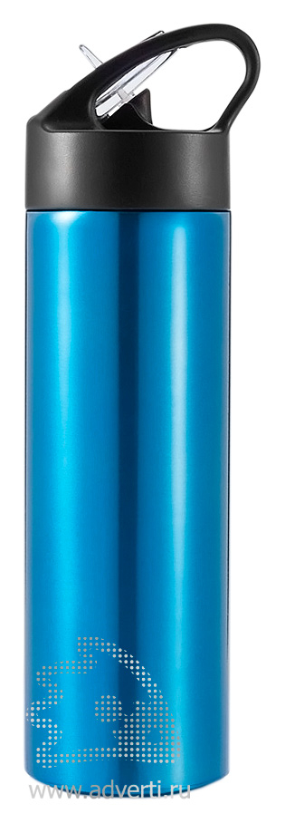 Спортивная бутылка для воды с трубочкой, синяя