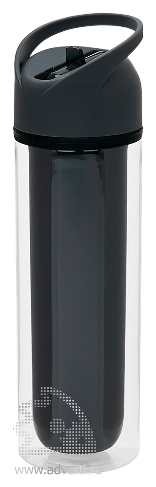 Бутылка для воды Tritan с двойными стенками, черная