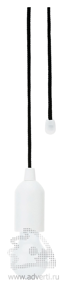 Лампа Pull, белая с черным шнурком
