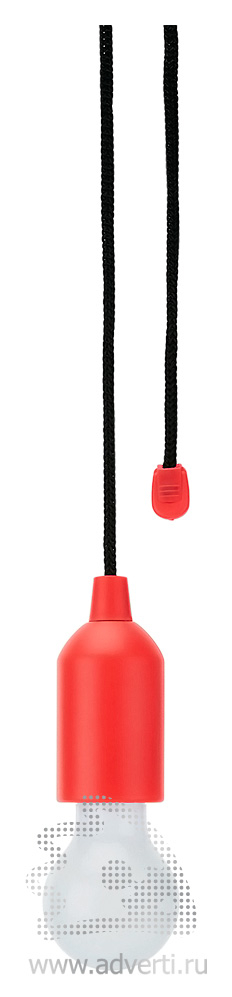 Лампа Pull, красная с черным шнурком