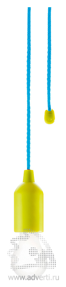 Лампа Pull, зеленая с синим шнурком