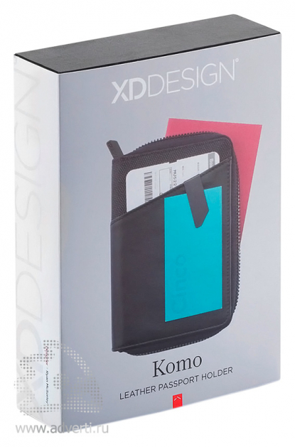 Кожаная обложка для паспорта Komo, упаковка