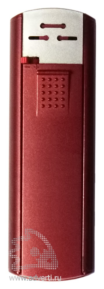 Зажигалка пьезо слайдер, с мерцающим покрытием, красный металлик 