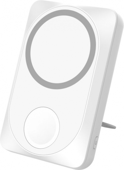 Беспроводная зарядная станция White 2в1 для Apple/Apple watch с покрытием Soft Touch, 10000 Mah