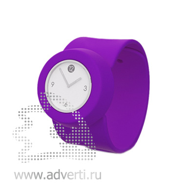 Силиконовые слэп-часы, комбирированные, темно-фиолетовые