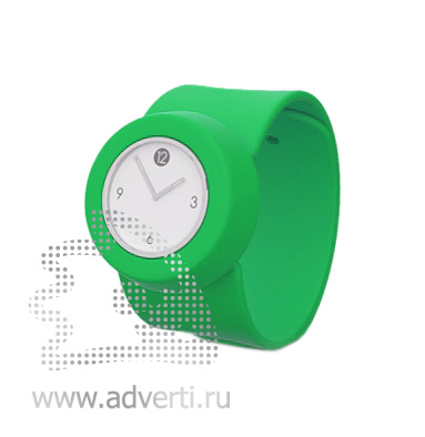 Силиконовые слэп-часы, комбирированные, светло-зеленые