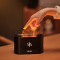 USB арома увлажнитель воздуха Flame со светодиодной подсветкой - изображением огня, черный