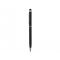 Ручка-стилус металлическая шариковая Jucy Soft soft-touch, черная, вид сбоку