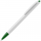 Ручка шариковая Tick, белая с зеленым, вид сбоку