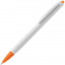 Ручка шариковая Tick, белая с оранжевым, вид сбоку